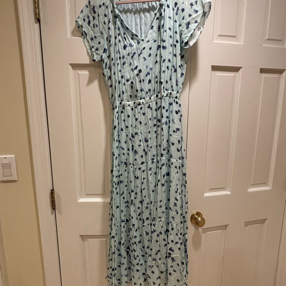 Bella Dahl Light Blue Patterned Maxi Dress size xs